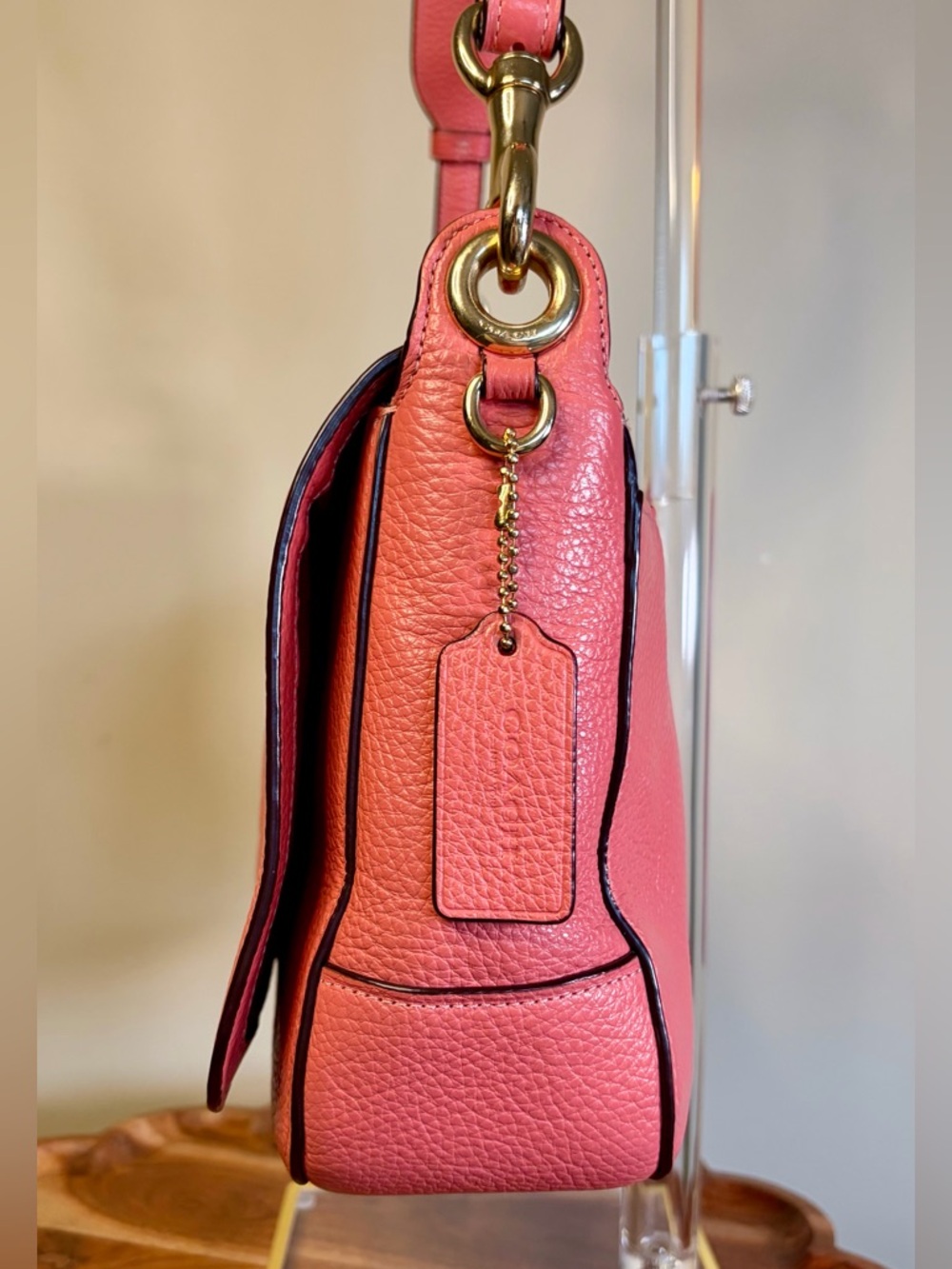 Coach Jess Messenger Pink Pebble Leather Crossbody 72703 - Picture 12 of 17